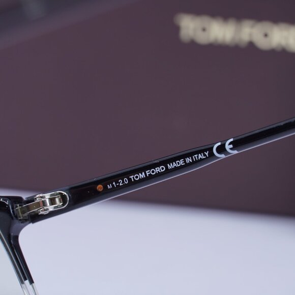 Tom Ford FT5699-B 005 Square Eyeglasses - Shiny Black/Crystal 53mm - Picture 6 of 9